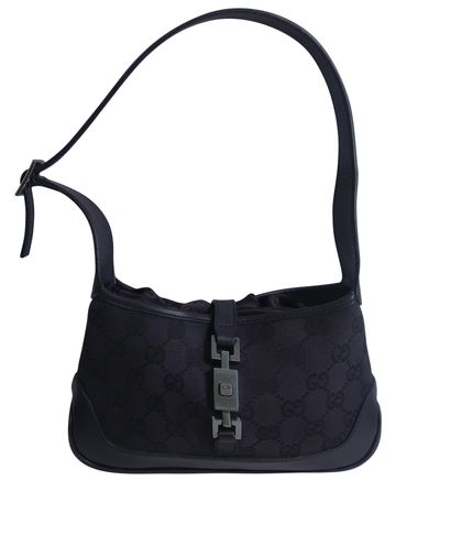 Mini Jackie, &pound;395, Handbags, Black, Canvas, Front view